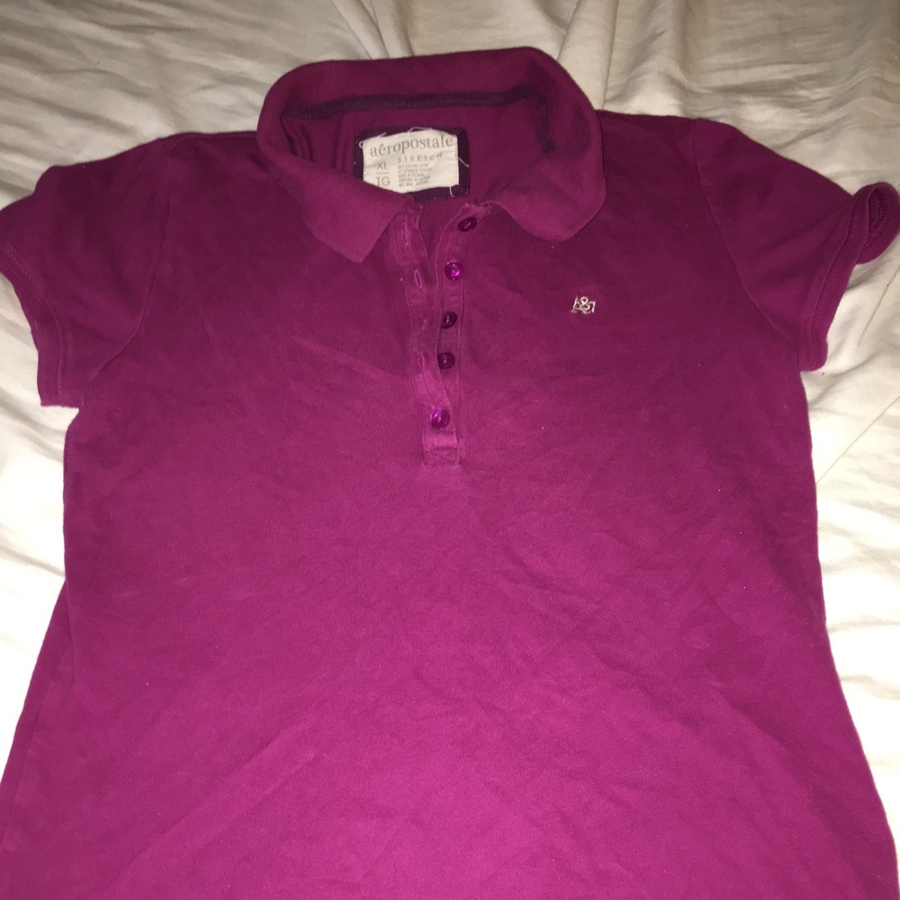 Button up burgundy Aeropostale shirt